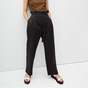 Everlane Black Paperbag Cotton Pants sz L